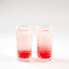 2x Long Collins Nio-Cut Glass